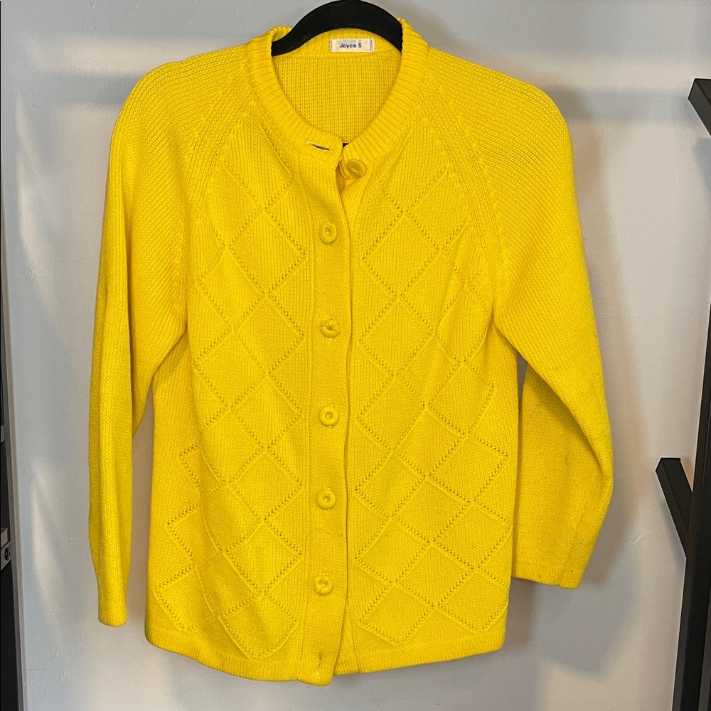 Vintage - Sunny Yellow Women's Cardigan Sweater
